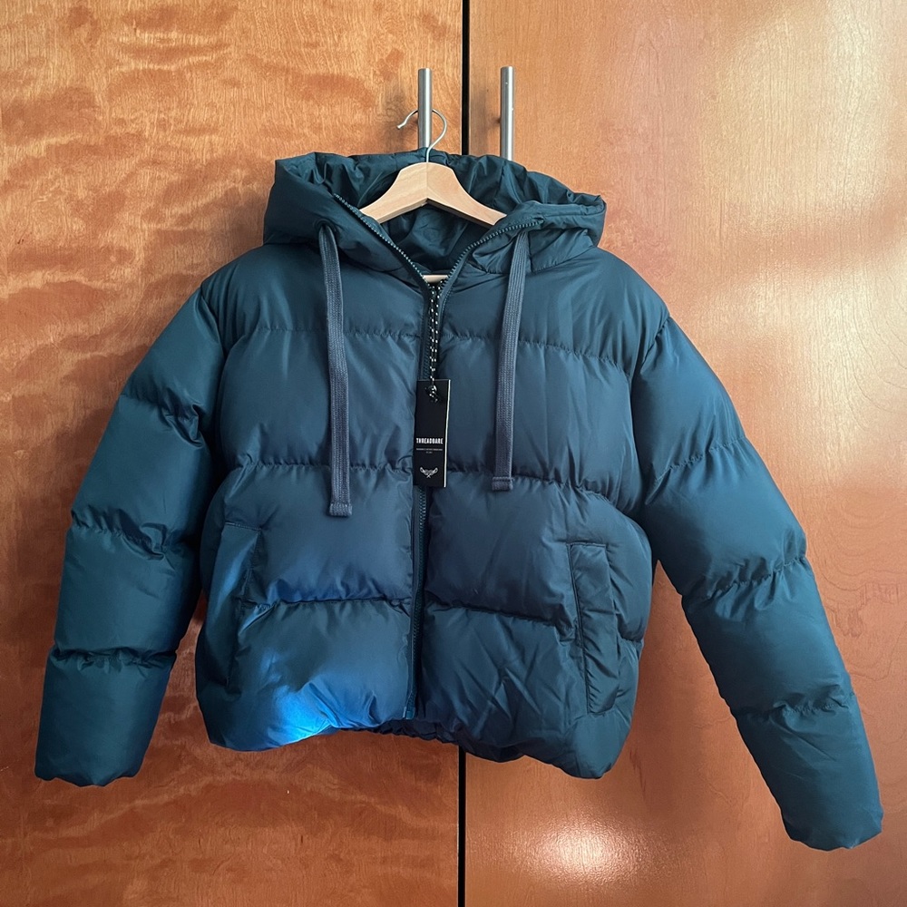 Brand New Teal Blue Puffer Jacket